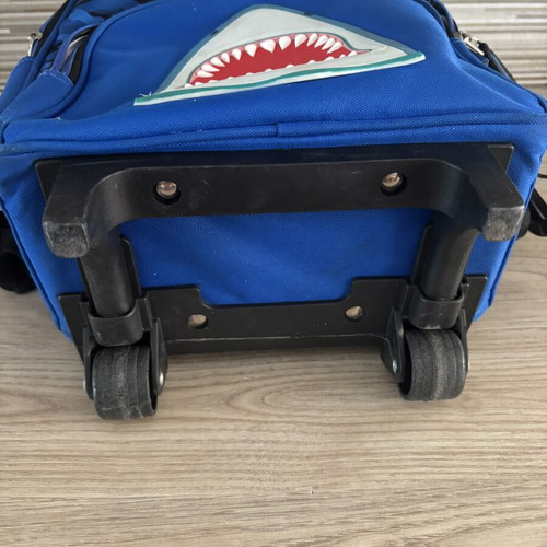 Goomby Shark Trolley School Bag for Kindergarten used, blue