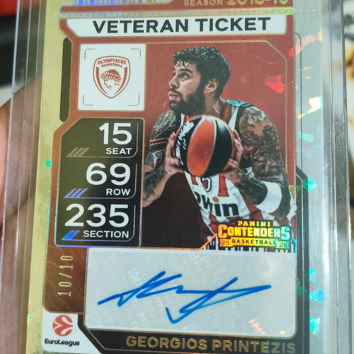 Giorgos Printezis Panini Contenders Veteran Ticket Gold Autograph 10/10