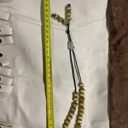Worry beads made of yellow tiger's eye semiprecious stones with silver details new