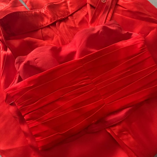 Zara satin bustier-pants set like new, red