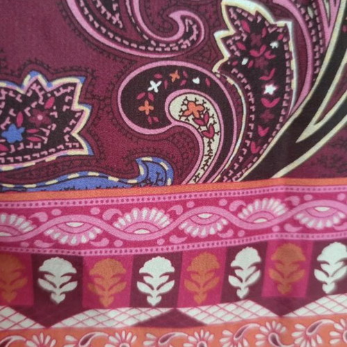 Boho Paisley Mini Dress Tunic with Belt satin texture, new, L-XL