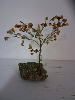 Tree with stones on pyrite used