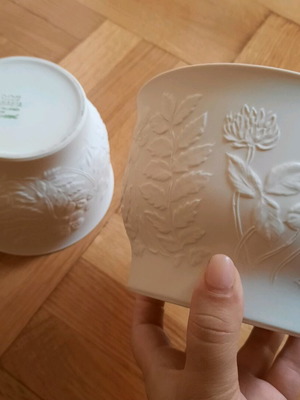 Vintage Arabia Finland Suvi Cups σαν καινούργιο με ανάγλυφα λουλούδια