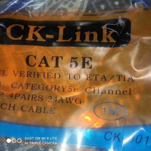 Ethernet cable 1GBPS new, 1 meter length