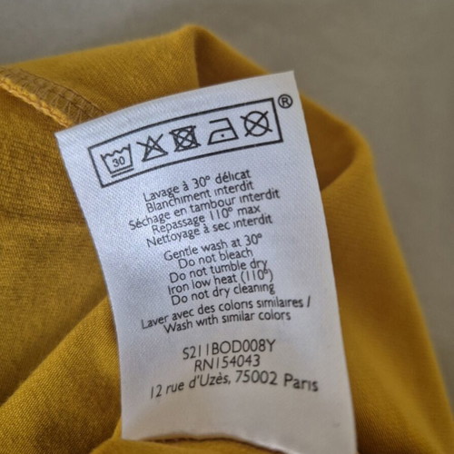 Sezane Yellow Bardot Bodysuit like new, XS