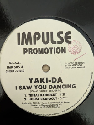 Yaki-Da I Saw You Dancing 12" vinyl used, electronic