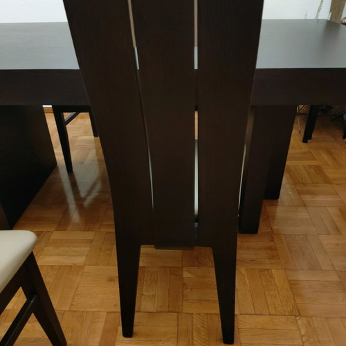 Handmade dining set like new oak wood with metal details