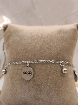 Steel hand chain new, silver, 20 cm