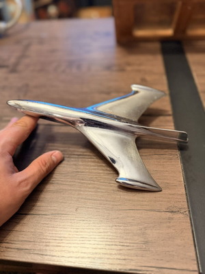 Ford 1953 Jet Airplane Hood Ornament used, vintage chrome