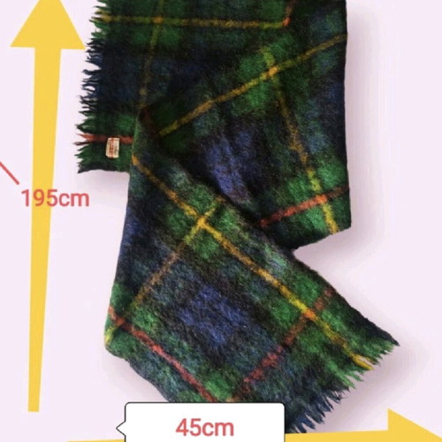 St. Michael vintage wool and mohair scarf like new, red and green