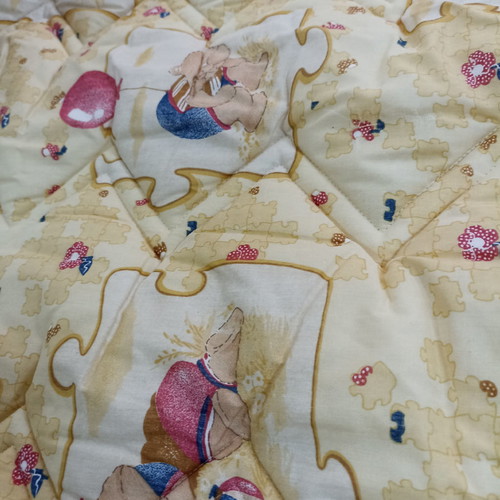 Double quilt two-sided with cotton fabric and baked wadding new