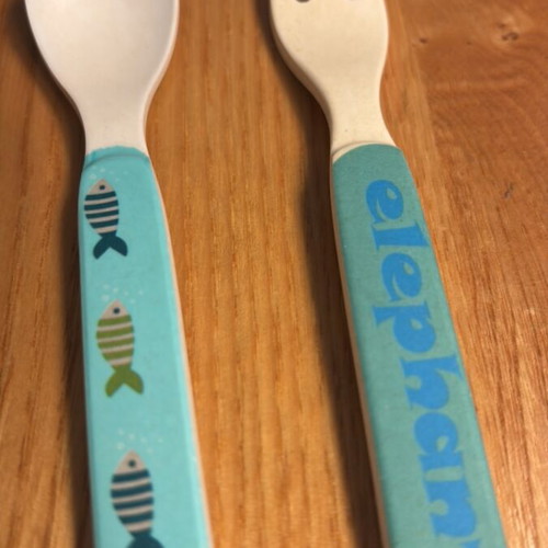 Wooden spoon and fork set like new