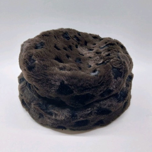 Women's winter hat made of faux fur like new, brown and black