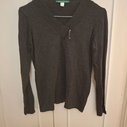 Small women's knitted sweater new, gray anthracite, Leonards