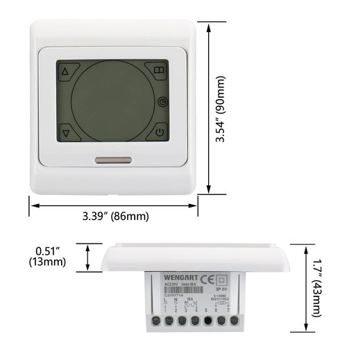 WENGART WG809 Digital Room Thermostat with Touchscreen like new