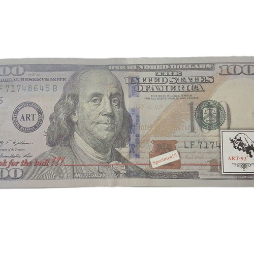 Prop banknote 100 US dollars like new, 2009 design with Benjamin Franklin