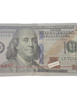 Prop banknote 100 US dollars like new, 2009 design with Benjamin Franklin