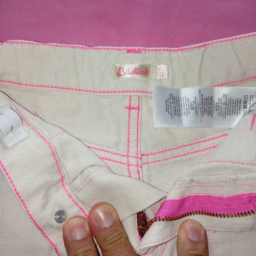 Billieblush girls' cargo pants used, beige with pink details, size 6 years