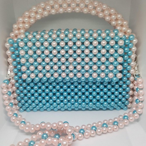 Τσάντα Pearl Sineva νέα, χειροποίητη από πλαστικές πέρλες