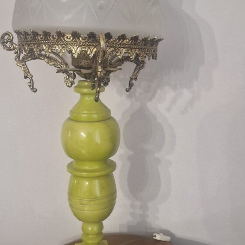 Marble lamp like new, green marble