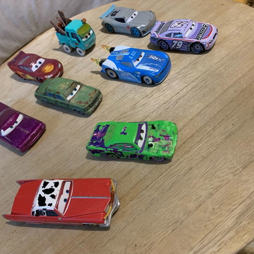 McQueen toy cars used, pack of 9 pieces
