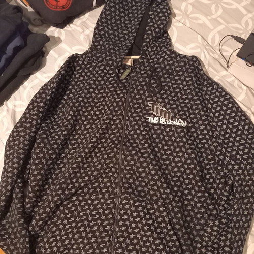 Time Iz Money hoodie sweatshirt like new, size XXL, black