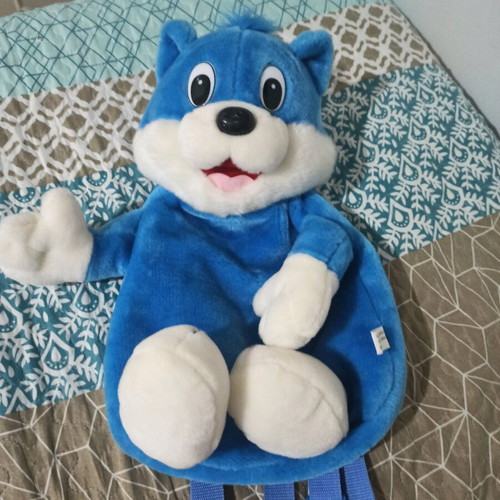 Plush children's teddy bear bag used