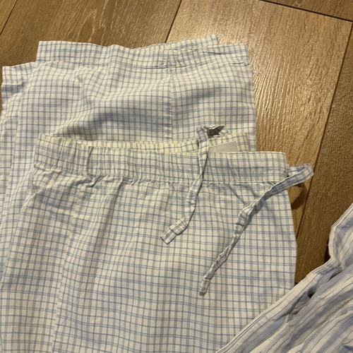 Men's Summer Pajama Pants Set like new, size large, white and blue