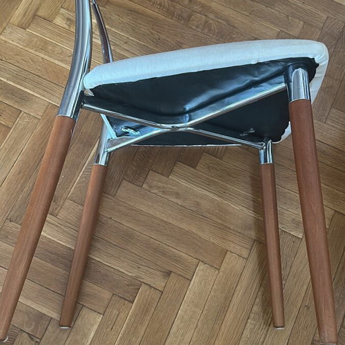 Dining chairs used, pack of 6, ecru and gray