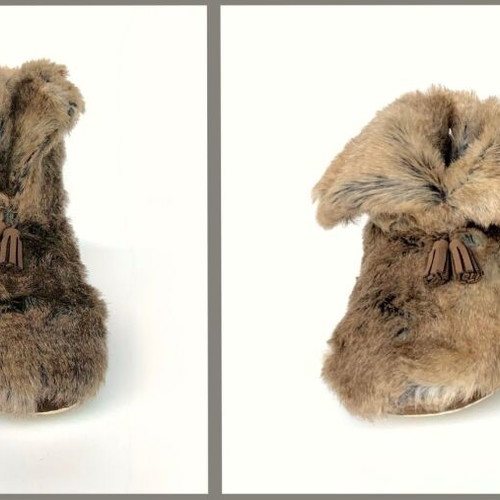 Pottery Barn PB Teen Wolf Booties slippers synthetic fur new size XL