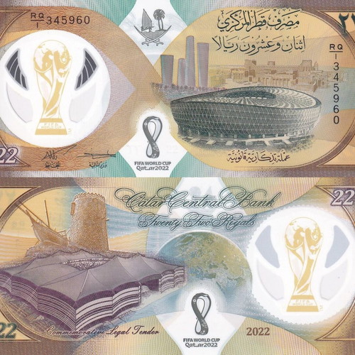 Qatar 22 Riyals FIFA World Cup 2022 Polymer New