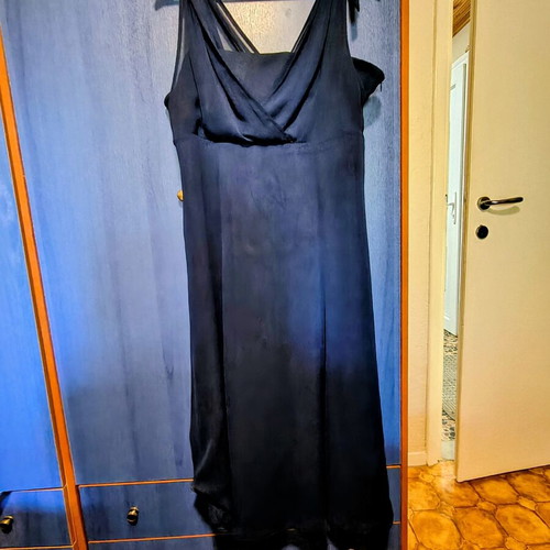 Raxevsky dark blue muslin midi dress, XL