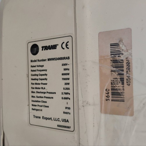Trane 26000 BTU heat pump with indoor and outdoor unit