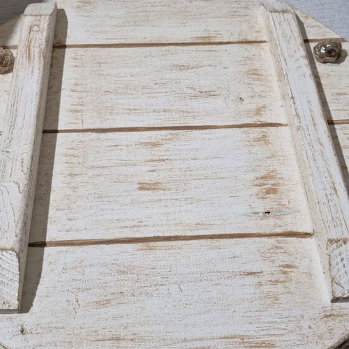 Decorative wooden tray with rope handles, new