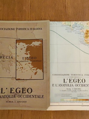 Italian map 1941 L'Egeo e L' Anatolia Occidentale used, Aegean and Western Anatolia