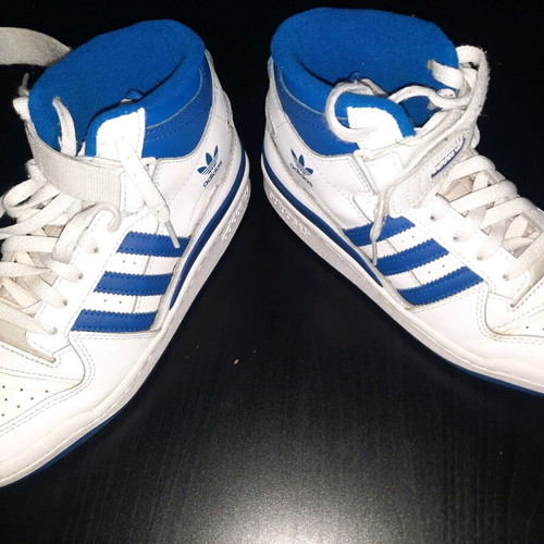 Adidas women's boots like new, athletic style, size 38, white and blue