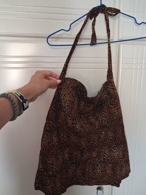 Leopard Print Halter Top like new, brown, size M