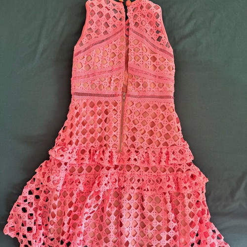 Pink Designer Cocktail Dress Open Back Size S Like New