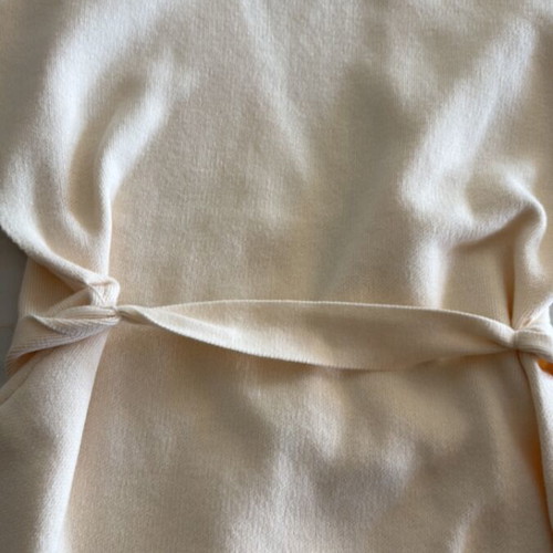 Zara cream wool cardigan with short sleeves and belt like new, size L