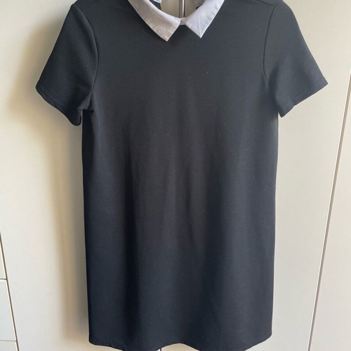 black dress with white collar zara Funnel Neck Sweater Dress in Soft Jersey main image 0