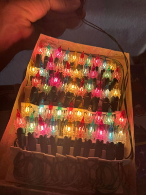 Vintage Christmas star-shaped string lights, 50 bulbs