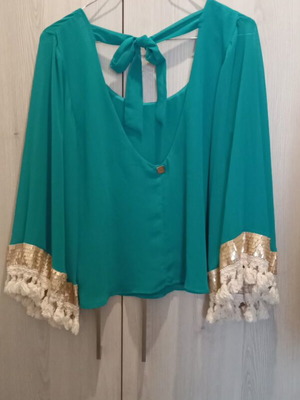 Boho turquoise blouse BSB new