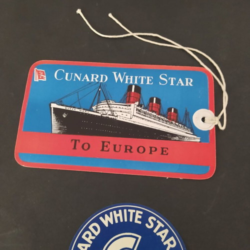 Cunard White Star Lines vintage luggage tags set 1949