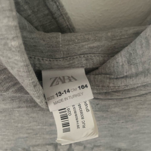 Zara crop top sweatshirt like new, gray, for girl 13-14 years