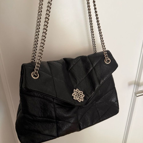 Migato shoulder bag used, black with silver details