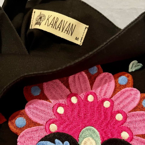 Karavan dress with embroidery like new, size M