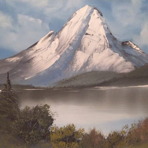 Oil painting on canvas winter landscape 45x60 cm like new