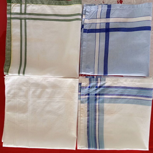 Set of 4 vintage men's cotton handkerchiefs used, assorted designs