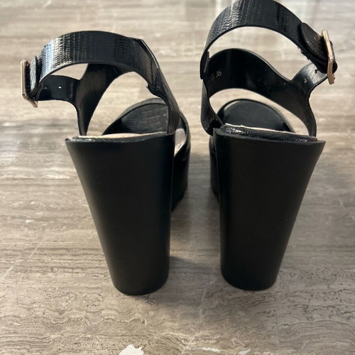 Black high sandals used size 36, 14.5 cm heel