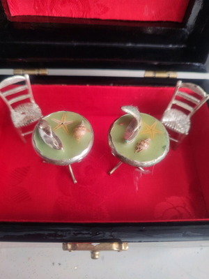 Miniature tables with chairs like new decorative